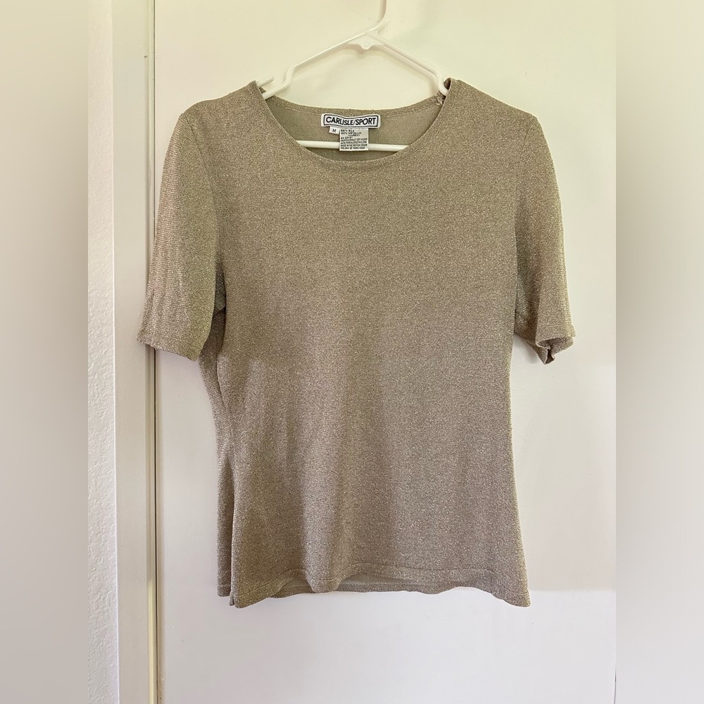 Vintage Carlisle Gold shimmer short sleeve shirt